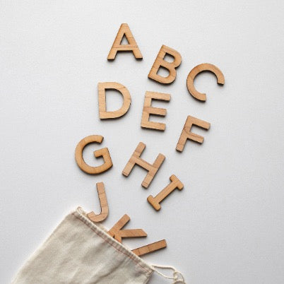 Movable Alphabet Set - Maple Uppercase