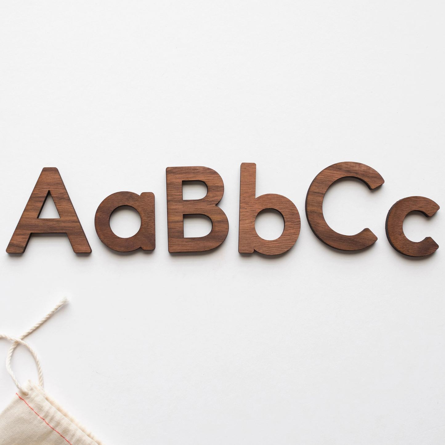 Movable Alphabet Set - Walnut Upper and Lowercase