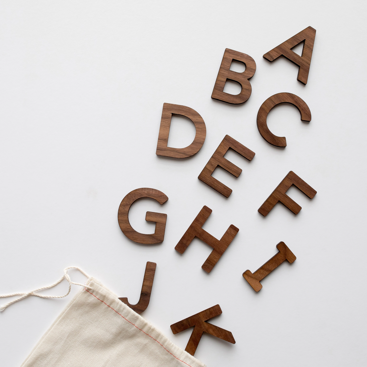 Movable Alphabet Set - Walnut Upper and Lowercase