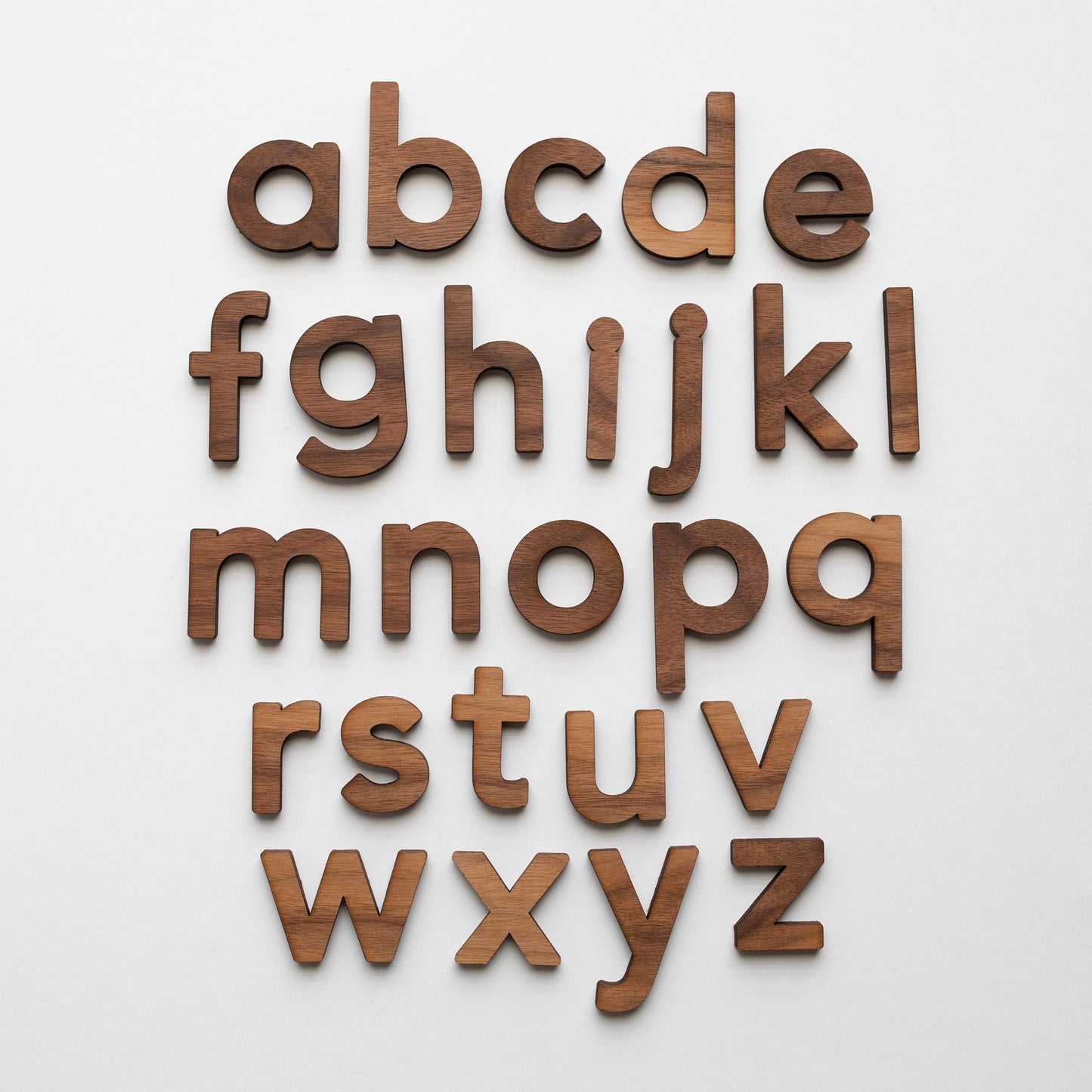 Movable Alphabet Set - Walnut Upper and Lowercase